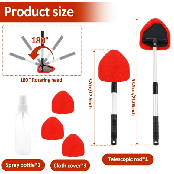 Car Windshield Cleaning Brush Telescopic Window Glass Cleaner Car Window Cleaner Window Glass Screen Scraping Mist Eliminator