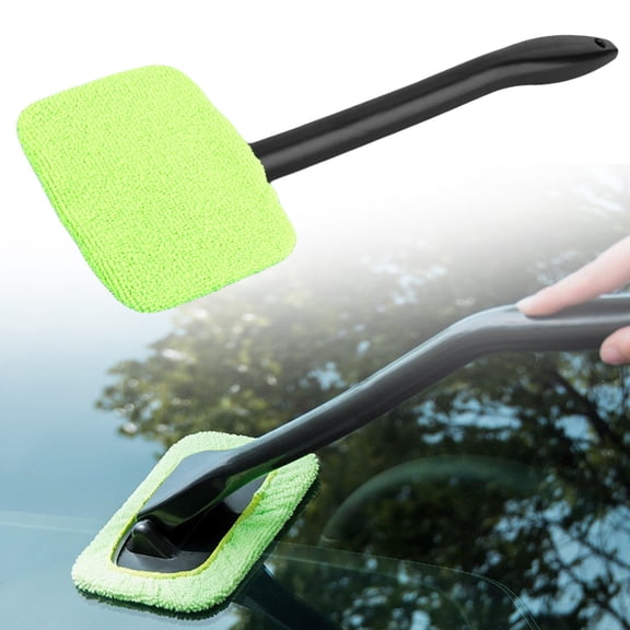 Car Windshield Cleaning Tool, 15.35inch Microfiber Window Cleaner with Long Handle, Window Cleaner Tool Car Accessories for Auto Home Interior Exterior Glass Wiperior