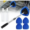 thumbnail image 1 of Car Windshield Cleaning Tool Set, Interior Exterior Auto Glass Cleaner Kit with Extendable Handle and 4 Reusable Microfiber Pads for Cars Trucks and Home, 1 of 8