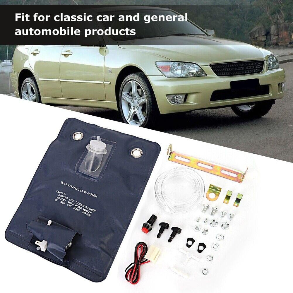 Car Windshield Cleaning Tool Windshield Washer Bag Washer Pump Kit Plus 1L Liter Water Bag Fit for Classic Car and General Auto