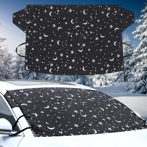 Car Windshield Cover for Ice Frost and Snow Oxford Fabric 69 x 42 Inches Waterproof Windproof Automotive Windshield Covers for Frost with 4 Elastic Straps for Winter Suvs Trucks Accessories