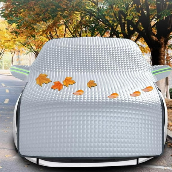 Car Windshield Cover for Ice and Snow, Car Front Windshield Hood Front Side Window Glass Protective Cover, Waterproof Dust Anti-Frost Car Cloth (Silver)