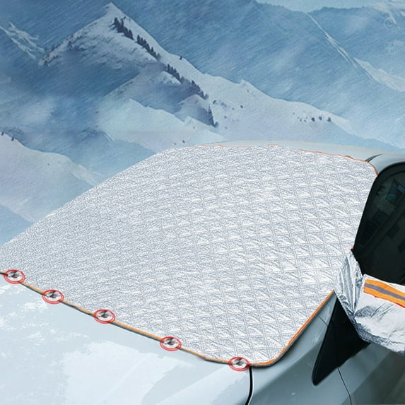 Car Windshield Cover for Ice and Snow,Magnetic Car Windshield Snow Cover,Winter Frost Guard Car Window Covers Snow Shield Ice Cover & 4-Layer,Anti-UV for Most Cars SUV,Truck