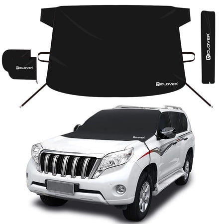 Car Windshield Cover For Snow Ice Frost Winter Accessories Protection With Mirror Covers Windproof Straps That Fits Most Sedans, SUVs & Vans, Front Windscreen