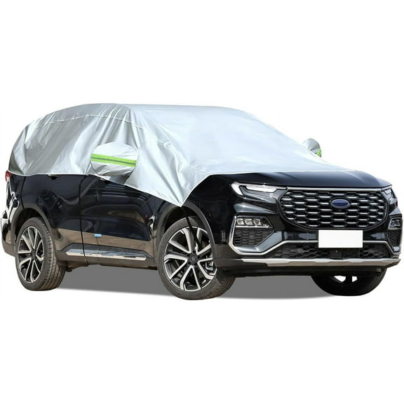 Car Windshield Cover for Ice and Snow, SUV Half Car Cover Top with Reflective Straps, Winter Car Snow Cover Universal Fit for Most Cars (SUV)