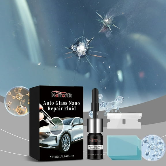 Car Windshield Crack Chip Repair Kit 3-Pack (3ml Each) – Auto Glass Star Crack Scratch Fix Tool, Restore Clarity, Fast DIY Repair for Windshield Damage