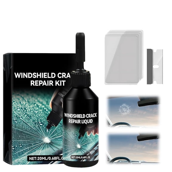 Car Windshield Crack Repair Kit, Nano Glass Crack Repair Kit, Glass Repair Liquid for Quick Fix Windshields, Windows, Mirrors