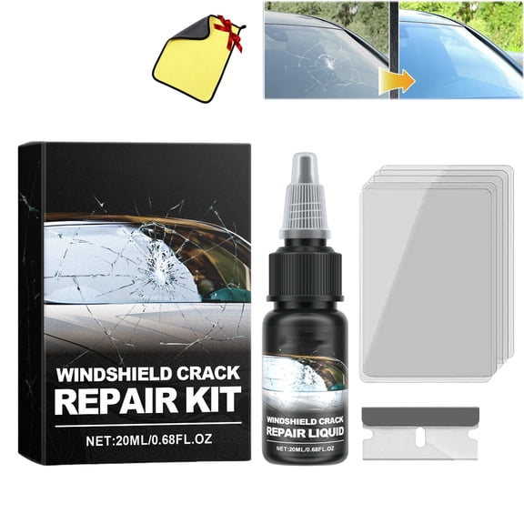 Car Windshield Crack Repair Kit, Quick Fix Glass Crack Repair Tool Kit for Windows Chips and Cracks, Windshield Crack Repair Liquid for Mirrors Glasses (1Set)