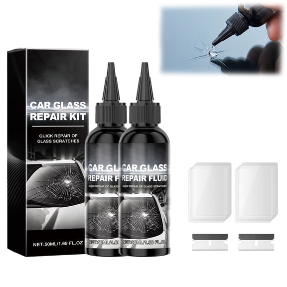 Car Windshield Crack Repair Kit, Windshield Chip Repair Kit, Glass Repair Liquid, Windshield Repair Kit for Cracks and Chips,2PCS