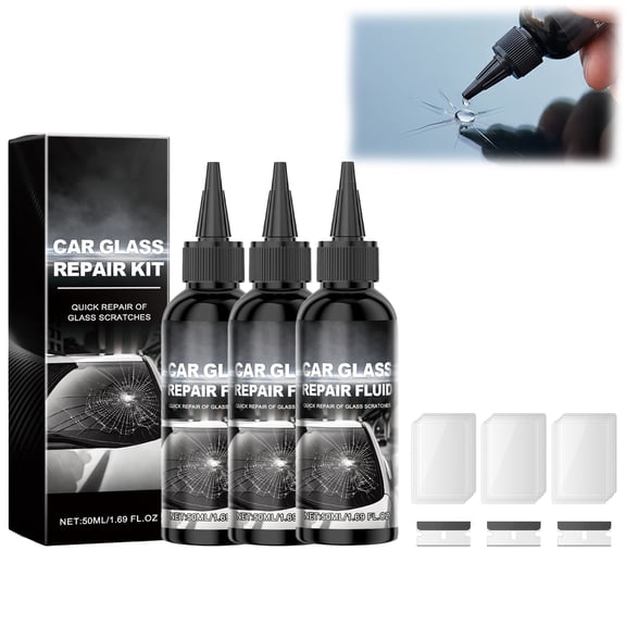 Car Windshield Crack Repair Kit, Windshield Chip Repair Kit, Glass Repair Liquid, Windshield Repair Kit for Cracks and Chips,3PCS