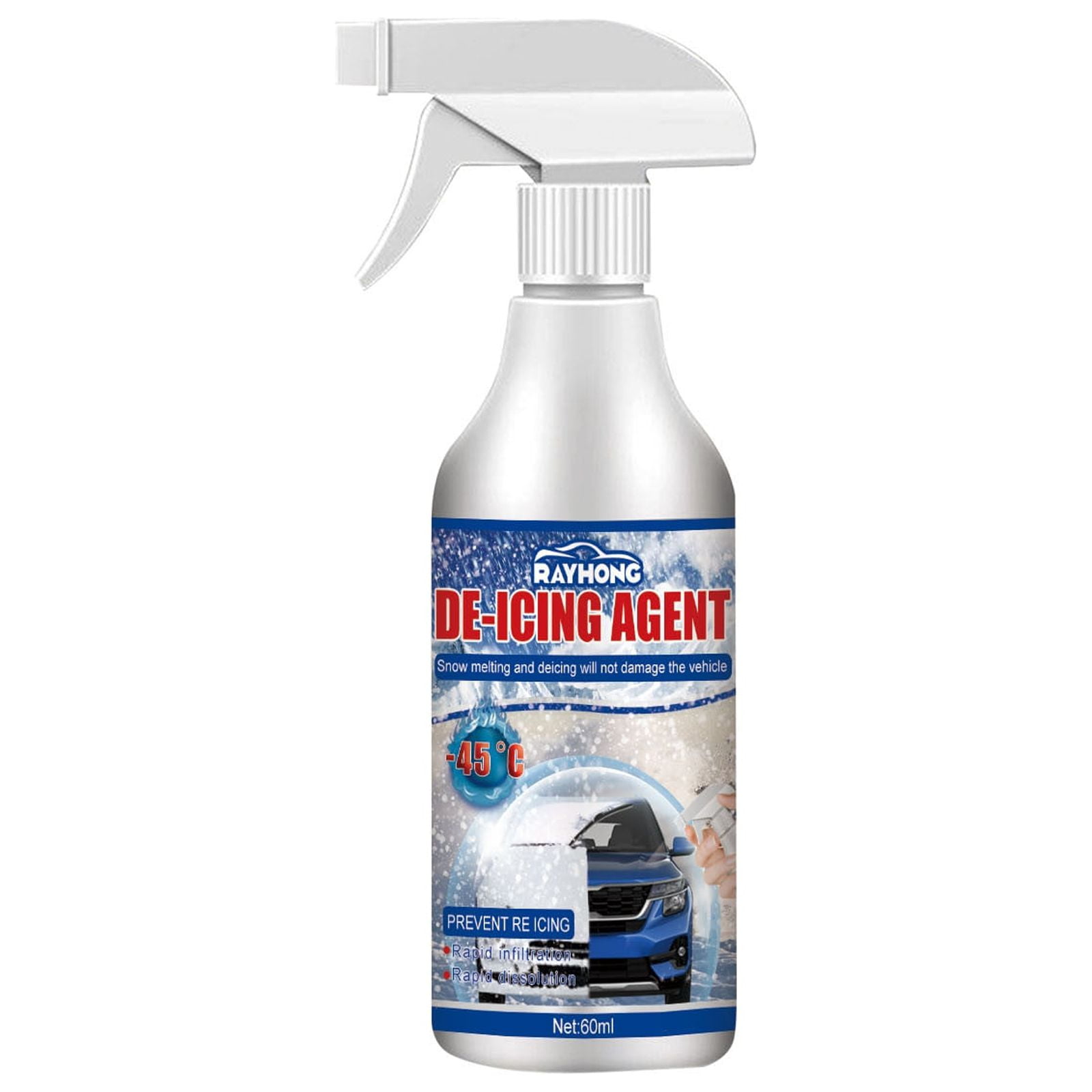 Super Deicer Spray (500 mL) effectively cleared of ice and white frost