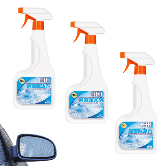Car Windshield Deicer Melts ice and Snow Quickly, car Windshield de-Icing Spray, Winter de-Icing Spray car Essentials(3PCS,1500ml)