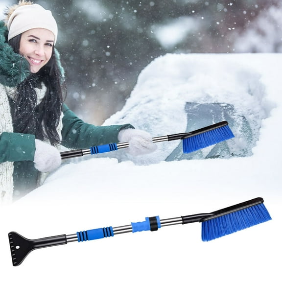 Car Windshield Ice Scraper With Snow Brush, Snow Removal Squeegee For Automotive, Exterior Dust Remover Brushes And Brooms, Essential Winter Car Window Extendable Long Handled Snow Brush Tool.