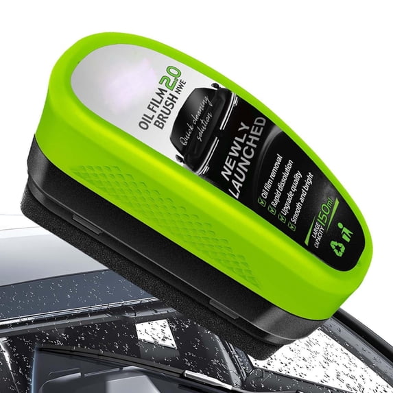 Car Windshield Oil Film Cleaner Brush, Glass Cleaning Device Anti-Rain, Automotive & Home Window Cleaning
