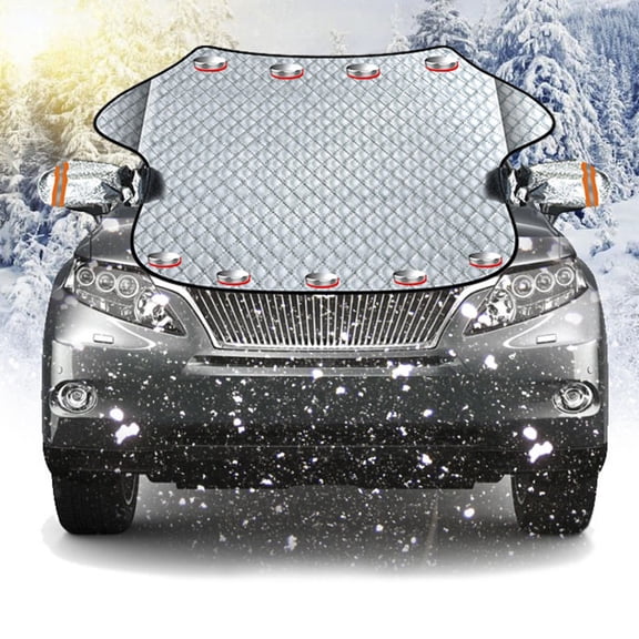 Car Windshield Snow Cover For Ice Frost, Winter Car Cover Windscreen Covers , Thicken Thickness With Side Mirrors Protector And Magnetic Edges