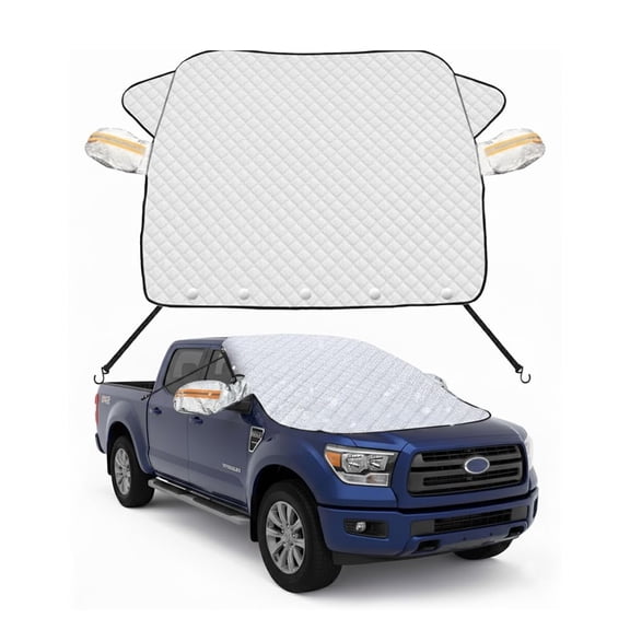Car Windshield Snow Cover, Ice Frost Car Window Covers with Magnetic Edges & Side Mirror Protector, Windproof UV Sunshade Windscreen Covers for Cars, SUV, Truck