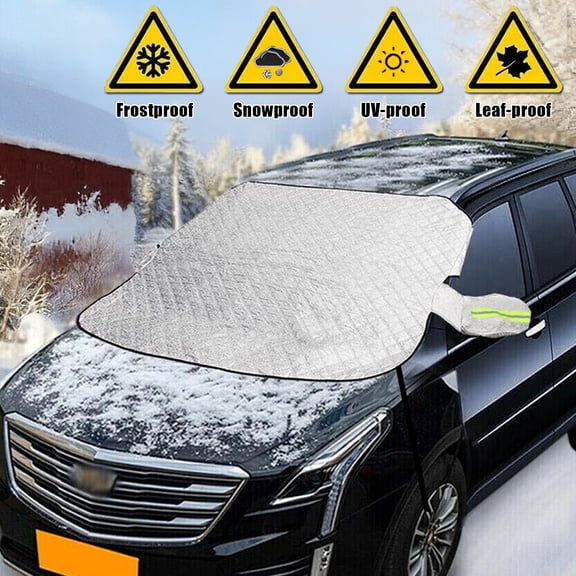 HOMEYA Car Windshield Snow Cover Magnetic Shade Ice Frost Removal Protector with Mirror Covers Winter Summer Universal Fit for Car, SUV, Truck