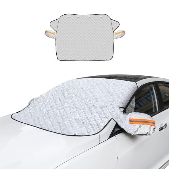Car Windshield Snow Cover, Magnetic Windshield Snow Cover 4-Layer Protection for Snow, Ice, Frost, Sunlight, Car Windshield Cover with Side Mirror Protector Fit for Most Cars Sedan Compact SUV(Small)