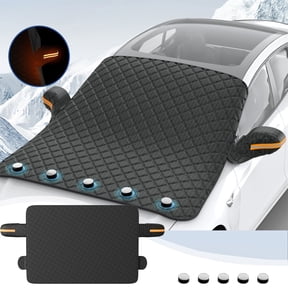 Car Windshield Snow Cover,Oxford Fabric Sunshade with Side Mirror Protection,Waterproof Winter Snow Shield,Anti-Frost Sun Blocker,Full Front Glass Coverage,Easy Install Reflective Strip Accessory