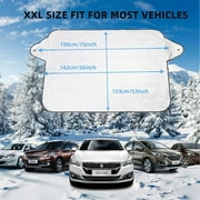 Car Windshield Snow Cover, QLASH New Upgrade Magnetic Thick Heavy Duty Snow Cover, 4 Layers Protection for All Car, Truck, SUV & Van (75''x52'')