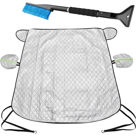 Car Windshield Snow Cover, Windshield Cover for Ice and Snow, Car Windshield Cover,Snow Cover with Side Mirrors Cover,Windshield Shade for Car SUV CRV Trucks