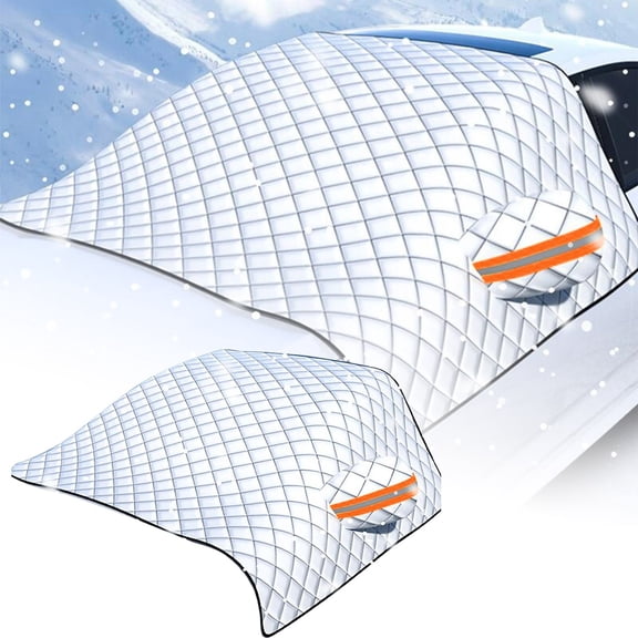 Car Windshield Snow Cover with Magnetic and Side Mirror Protector for Snow Ice Frost Protection Fit for Most Cars Sedan Compact SUV 85.83 Inch
