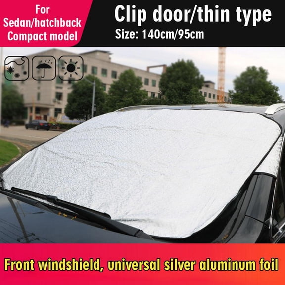 Car Windshield Snow Ice Cover - Waterproof UV Resistant, 240x180cm or 140x95cm, Silver