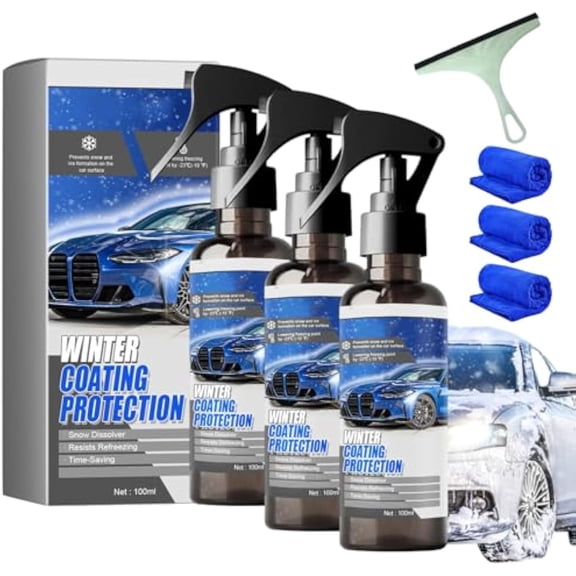 Car Windshield Snow Melting Coating Spray, 2026 Upgraded Deicer for Car Windshield, Cars Glass Deicing & Anti-Freeze Spray, Window Anti-Snow Agent Quick Ice Remover (2pcs)