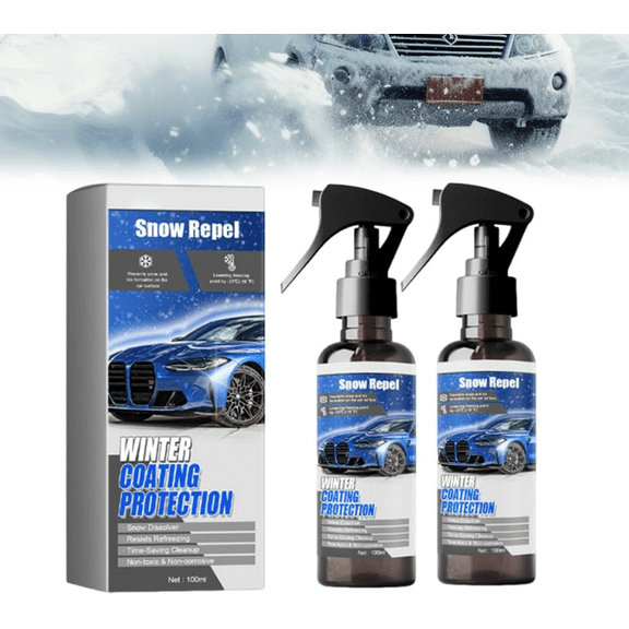 Car Windshield Snow Melting Coating Spray, Deicer Spray for Car Windshield, De Icer for Car Windshield, Defroster for Car Windshield, Windshield Deicer Spray ,Salt Gone for Cars for All Cars (2PCS)