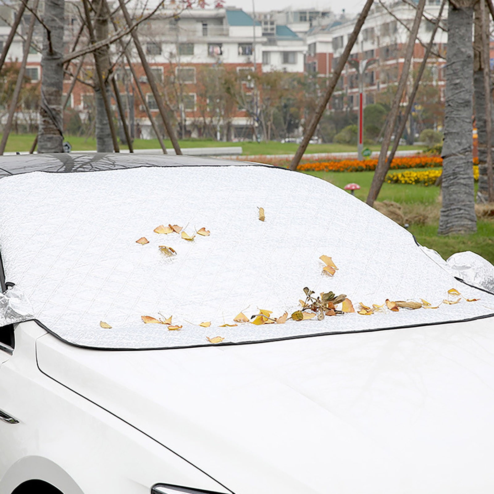 Car Windshield Snow Sun Cover Tarp Ice Scraper Frost Removal Truck Van