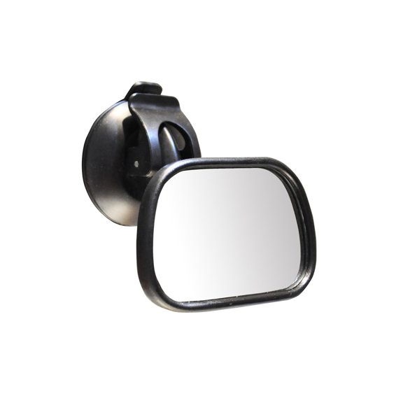 Car Windshield Suction Cup Mirror 8x7.5x6cm Rearview Assist Observation Mirror for Child Safety Black Plastic Explosion-Proof Lens 1-Pack