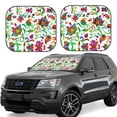 Car Windshield Sun Shade, 2Piece Foldable Car Sun Shade Visor, Paisley
