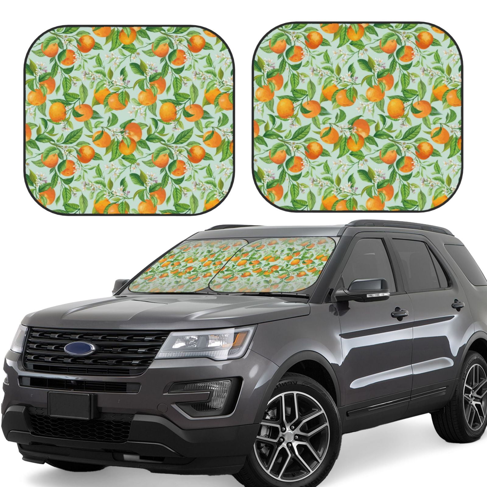 Car Windshield Sun Shade, 2Piece Foldable Car Sun Shade Visor