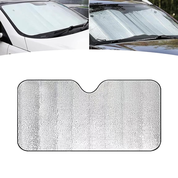 Car Windshield Sun Shade, 51.1" x 23.6" Front Windshield Sunscreen Heat Shield, Universal Car Front Window Sun Protector Cover, Car Windshield Cooling Cover for Truck SUV Car (Silver)