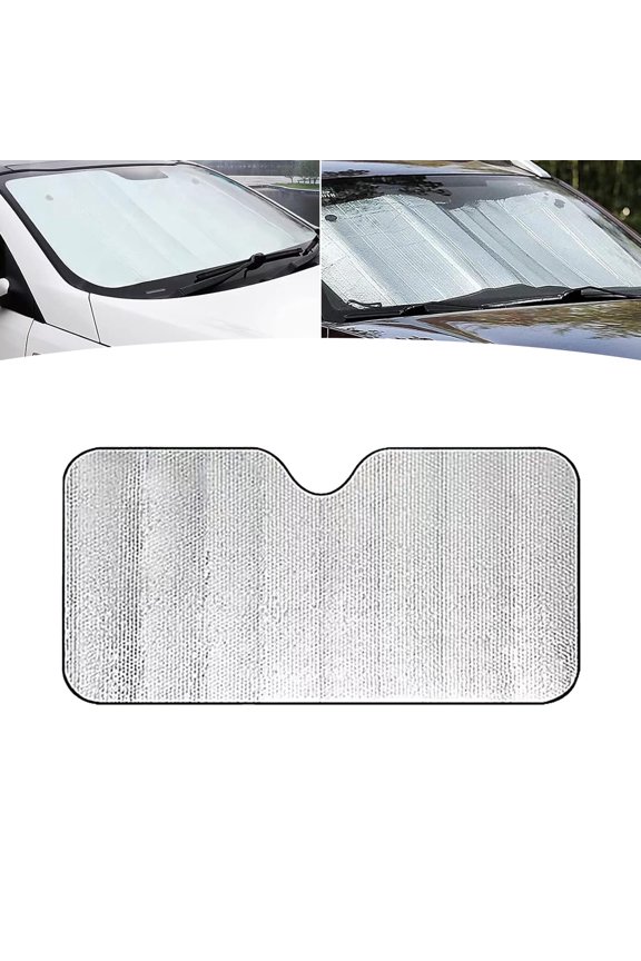 Car Windshield Sun Shade, 51.1" x 23.6" Front Windshield Sunscreen Heat Shield, Universal Car Front Window Sun Protector Cover, Car Windshield Cooling Cover for Truck SUV Car (Silver)