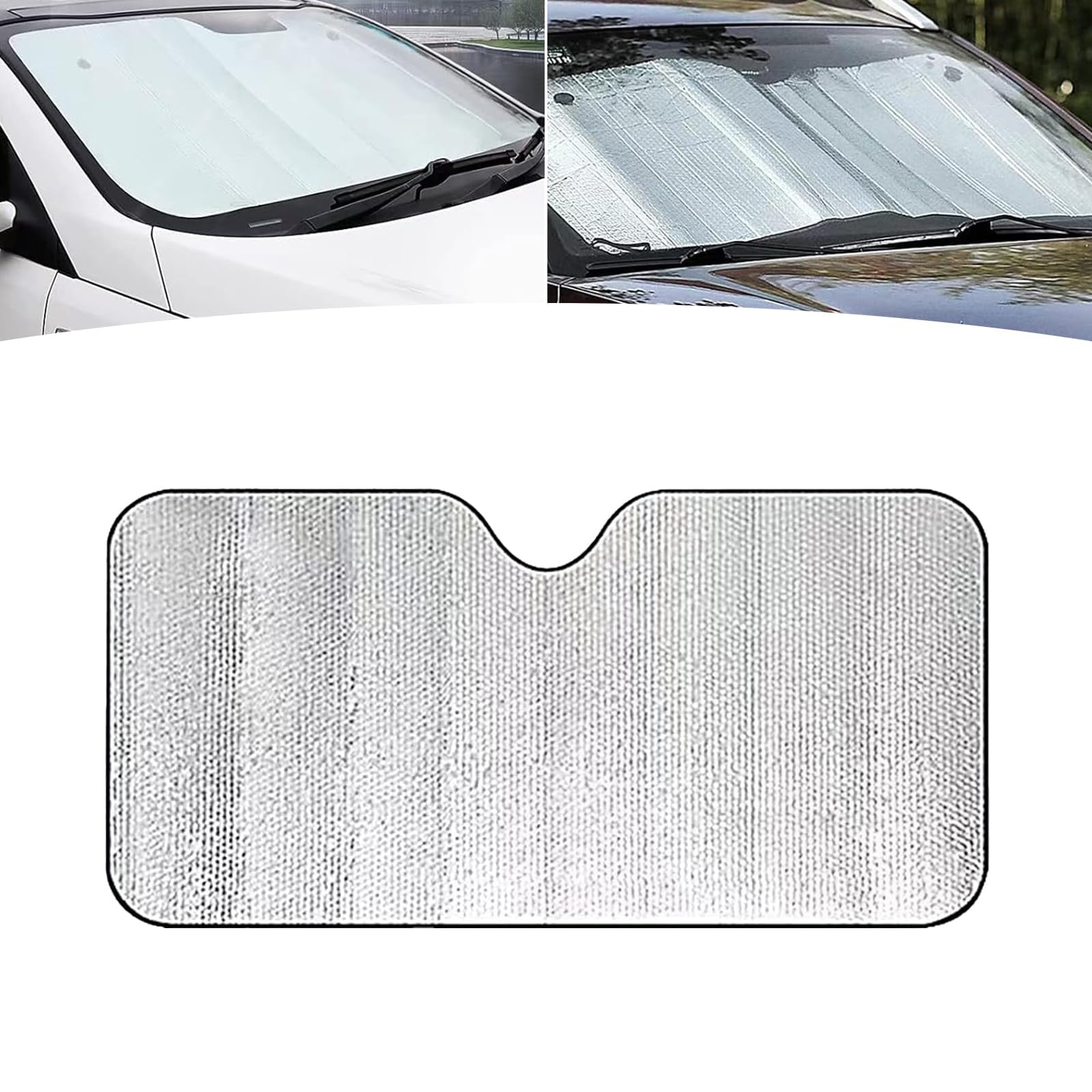 Silver Reflective Sun Shade 2-Pack Foldable Car Windshield Sun