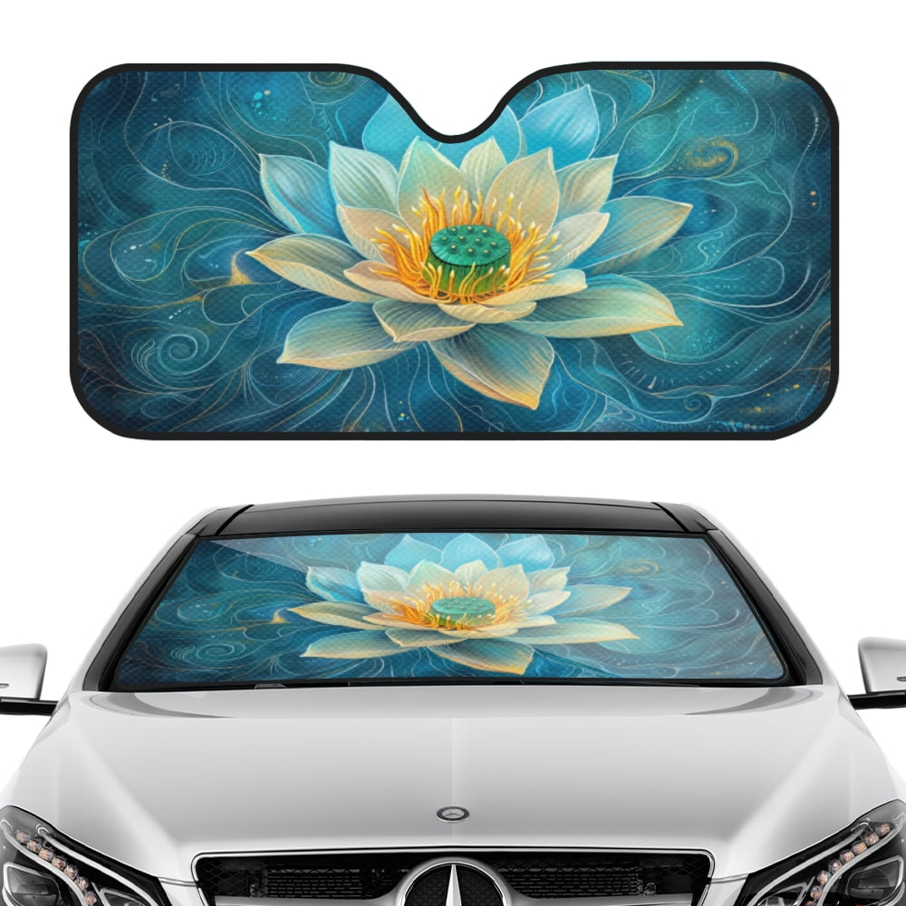Geometric Floral Summer-Vanilla Car Sun Shade 55