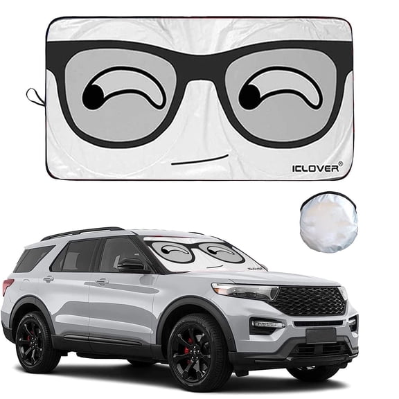 ASTRAEA Foldable Car Front Window Windshield Sun Shade Shield Cover Visor UV Block, Funny Eyes