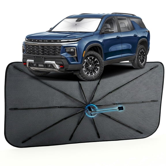 Car Windshield Sun Shade for Chevrolet Traverse 2018-2026 [Reflective Coated Fabric] Sunshade Umbrella for Front Window, Car Shades Sun Visor Keep Car Cool and Protects Interior, 1:1 Exact Fit