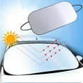 thumbnail image 1 of Car Windshield Sun Shade Cover 55x31 inches Foldable Aluminum Foil Reflective Front Window Sunshade with Anti-Theft Hooks Universal Fit Heat Block UV Protection Gray, 1 of 8