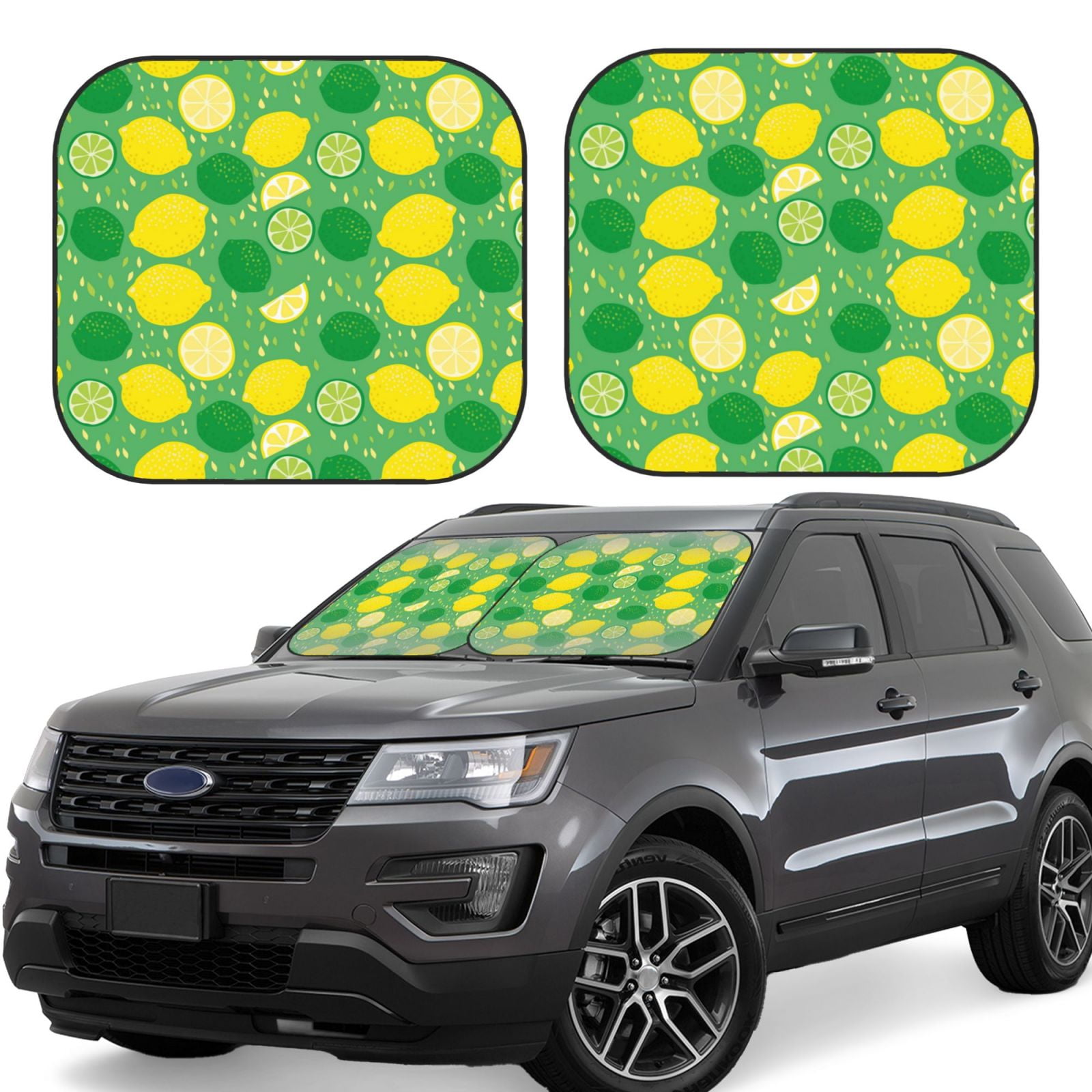 Car Windshield Sun Shade Cute Limes Foldable Car Sun Shade, Sun Visor for Car Windshield Sun
