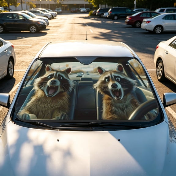 Car Windshield Sun Shade Foldable Auto Sunshade, Blocks UV Rays, Polyester 55x30 Inches, for Front Windshield Privacy, Foldable Storage