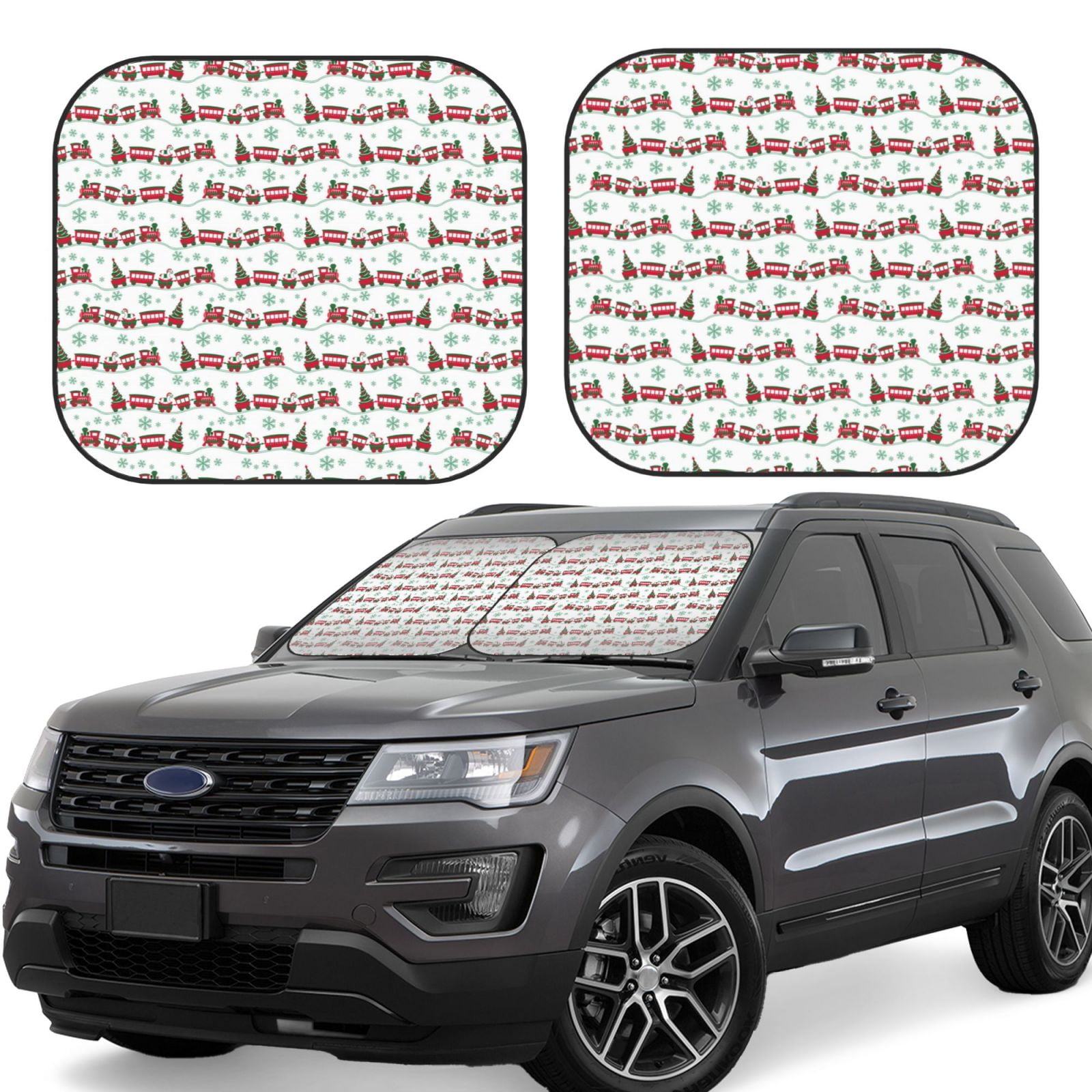 Christmas Tree Pattern Print Car Sun Shade