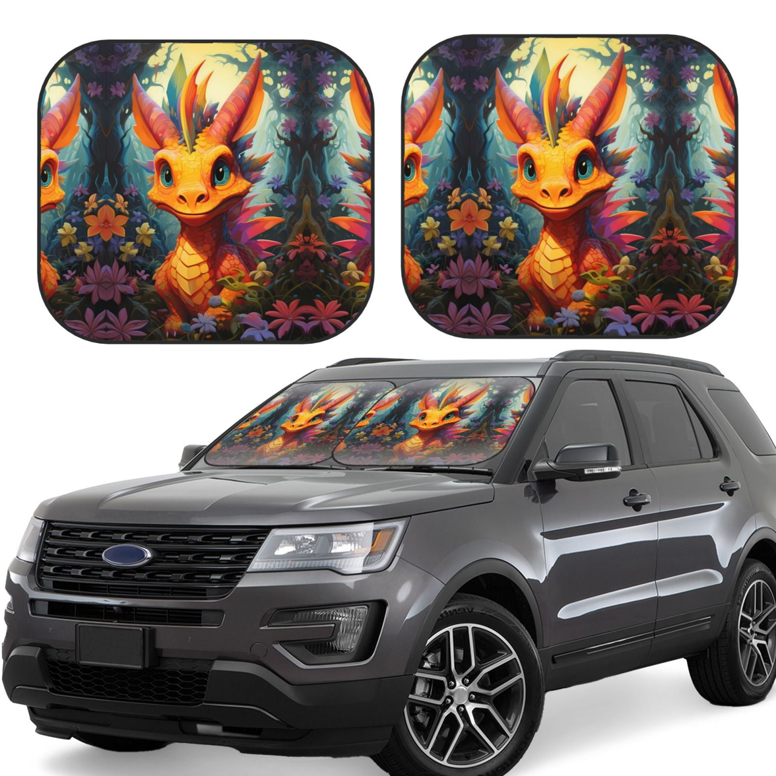Hummingbird Colorful Car Sun Shade
