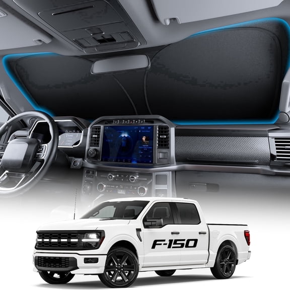 Witem Windshield Sun Shade for Ford F150/250/350/450 (2015-2026), Custom Fit 100% Coverage, Blocks Sunlight & Reflects Heat, Keeps Your Car Cooler & Protected