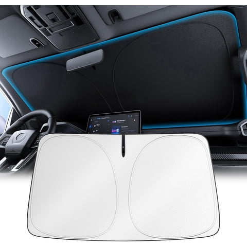 Witem 2026 Car Windshield Sun Shade, Blocks 100% Sunlight & Reduces Heat with Silver Coating, Keeps Interior Cooler & Protected, Foldable Sunshade with Storage Bag, S Size, 59'' x 29''