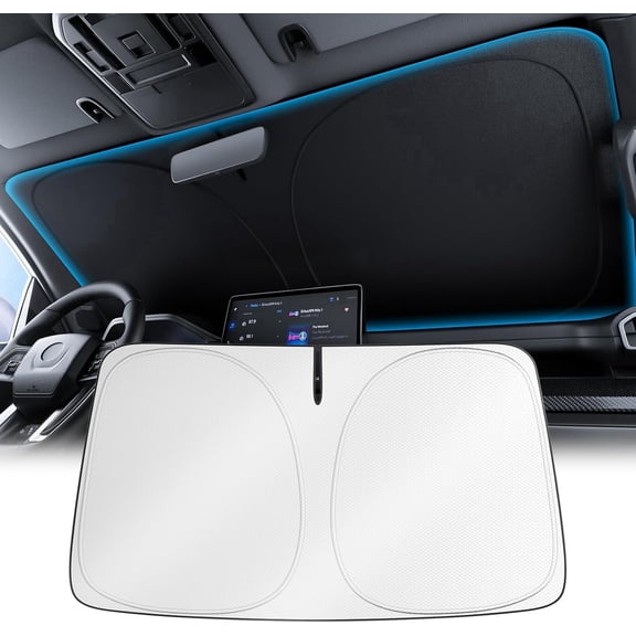 Witem 2026 Car Windshield Sun Shade, Blocks 100% Sunlight & Reduces Heat with Silver Coating, Keeps Interior Cooler & Protected, Foldable Sunshade with Storage Bag, S Size, 59'' x 29''