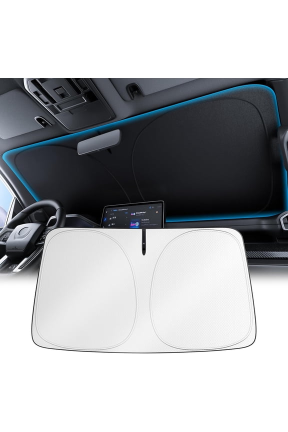 2026 Car Windshield Sun Shade, Blocks 100% Sunlight & Reduces Heat with Silver Coating, Keeps Interior Cooler & Protected, Foldable Sunshade with Storage Bag, S Size, 59'' x 29''