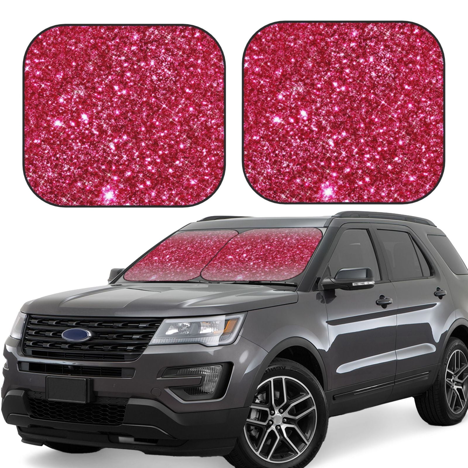 Wedding Pink Print Pattern Car Sun Shade