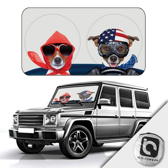 Car Windshield Sun Shade,Foldable Sun Car Window Cover 210T Polyester Coated Silver Material Can Reflect Most Sunlight Rays to Keep Your Vehicle Cool,59*33.5in Suitable For Most Models